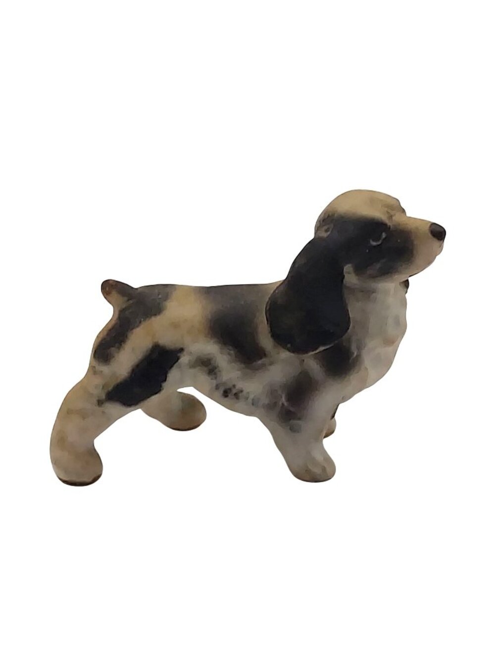 Miniature Porcelain Cocker Spaniel Figurine Hand Painted Dog Vintage Collectible